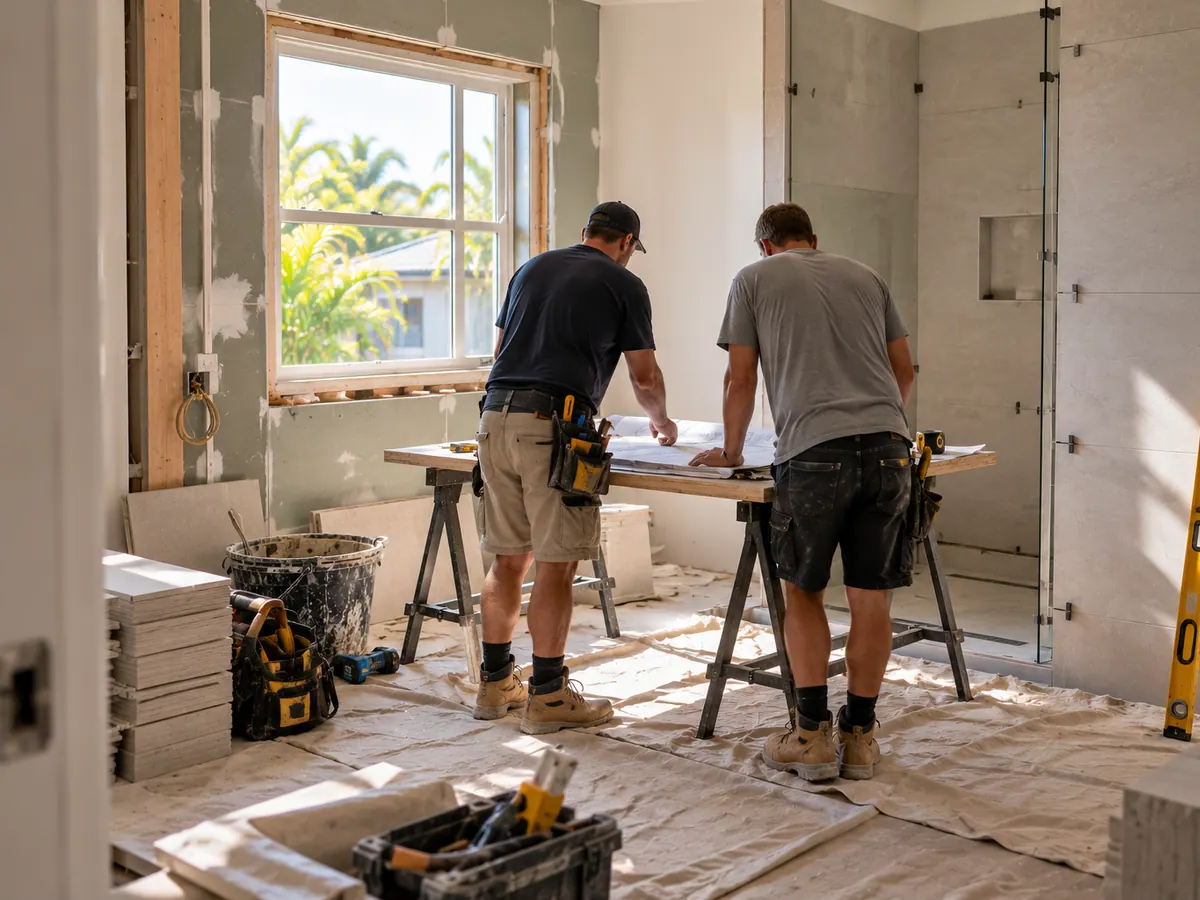 The Ace Bathroom Renovations Brisbane team on site